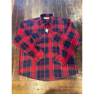 Vintage Wilderness Flannel Shirt Mens XL Plaid Lumberjack Button NWT